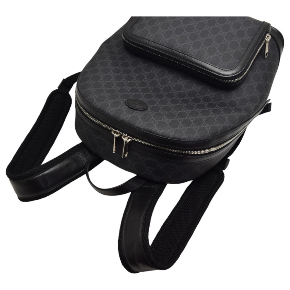 Gucci Backpack Gg Supreme Interlocking Leather Bl… - image 7